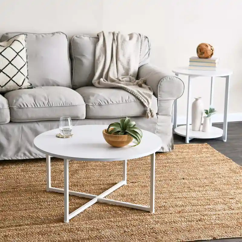 Table d'appoint avec étagère de rangement