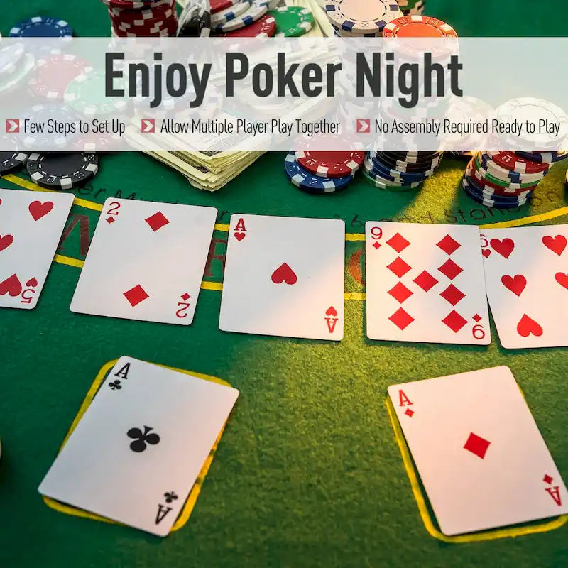 Table de poker demi-lune pliable pour 7 joueurs de 72 po - Bleu/Noir
