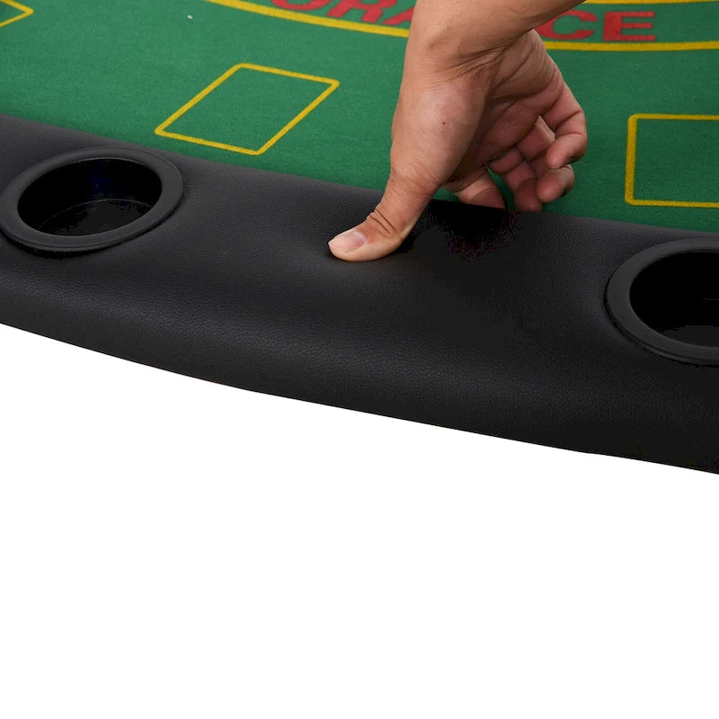Table de poker demi-lune pliable pour 7 joueurs de 72 po - Bleu/Noir
