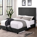 Bridgevine Home Tall Dark Grey Upholstered Panel Platform Bed
