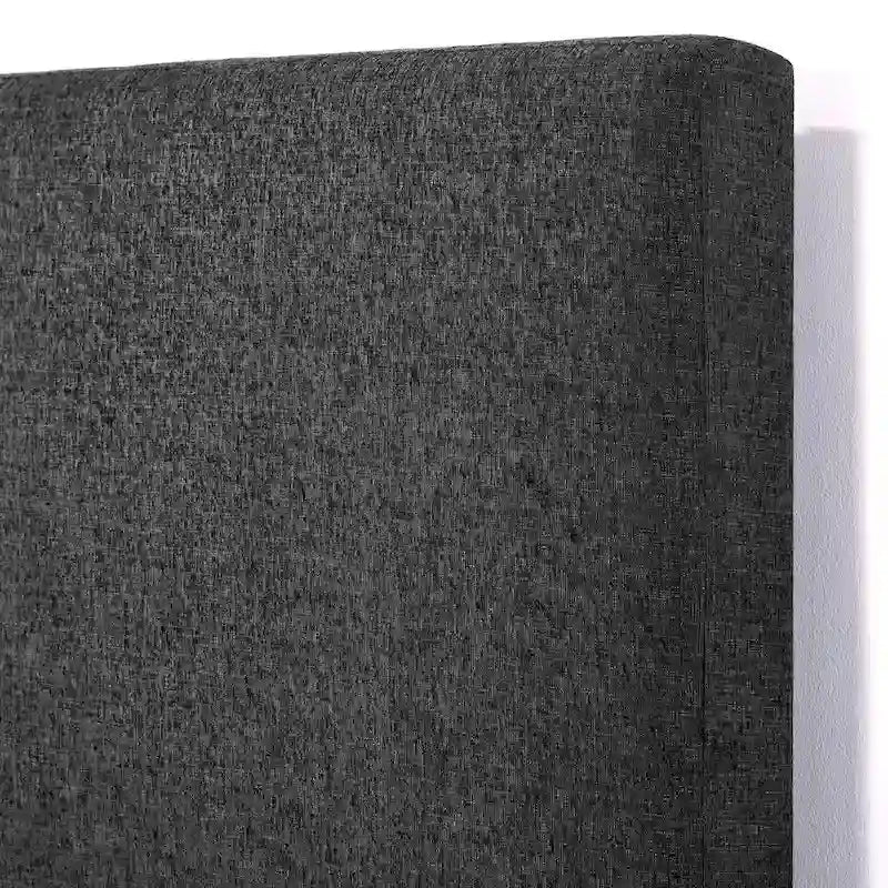 Lit plateforme à panneaux rembourrés gris foncé haut