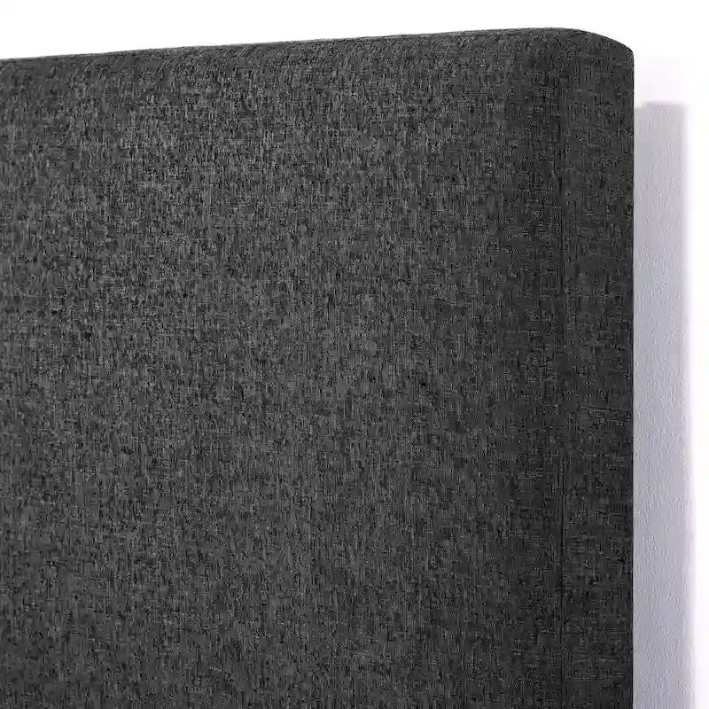 Lit plateforme à panneaux rembourrés gris foncé haut