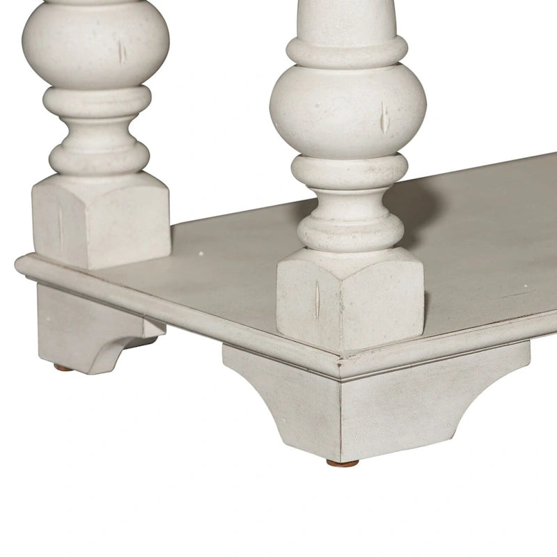 Table de canapé à accents tabac brossé en fil de fer blanc antique