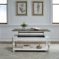 Table basse relevable blanc antique
