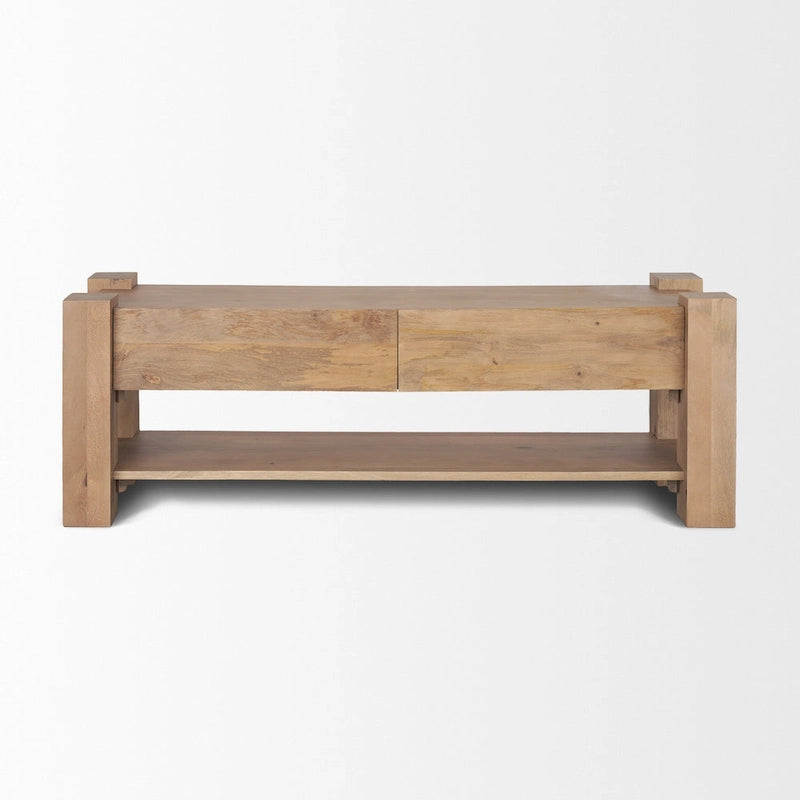 Meuble TV en bois brun clair - 70x20x24