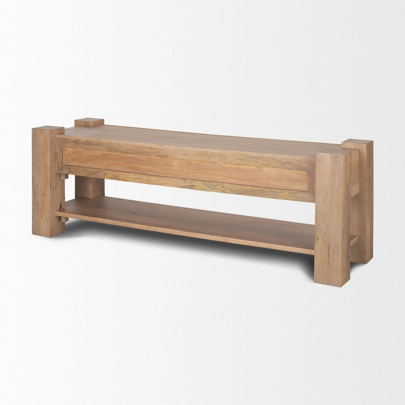 Meuble TV en bois brun clair - 70x20x24