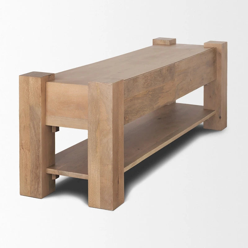 Meuble TV en bois brun clair - 70x20x24
