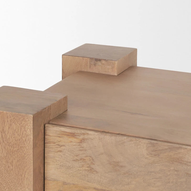 Meuble TV en bois brun clair - 70x20x24