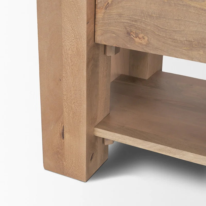 Meuble TV en bois brun clair - 70x20x24
