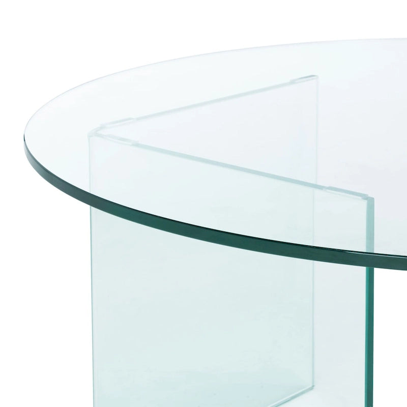 Table basse ronde en verre trempé - 35x35x16