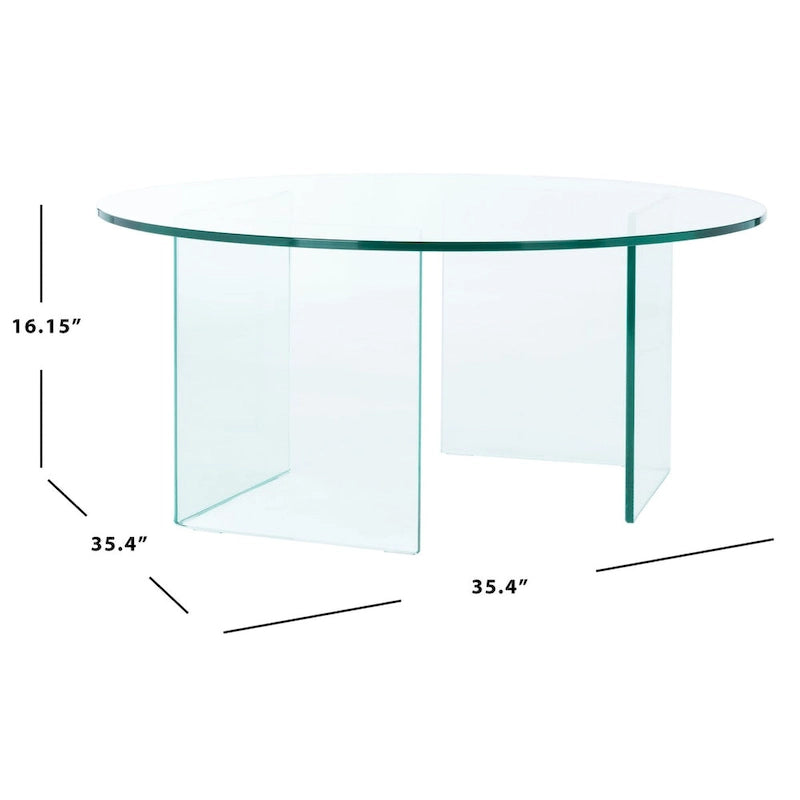 Table basse ronde en verre trempé - 35x35x16