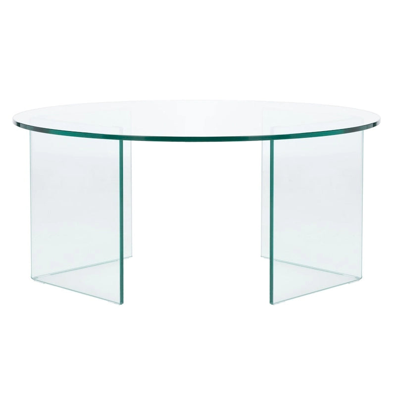 Table basse ronde en verre trempé - 35x35x16