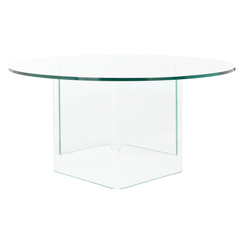 Table basse ronde en verre trempé - 35x35x16