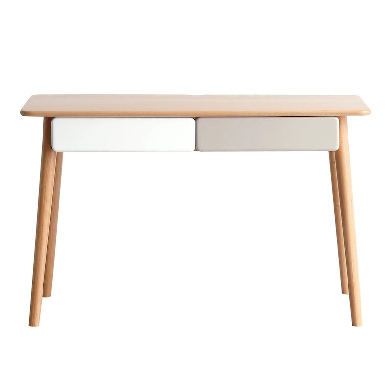 Bureau informatique en bois massif de 119,4 cm avec 2 tiroirs pour bureau à domicile