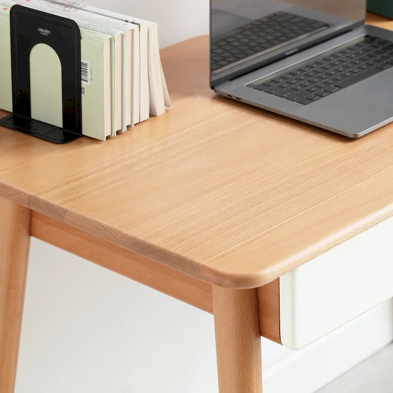 Bureau informatique en bois massif de 119,4 cm avec 2 tiroirs pour bureau à domicile