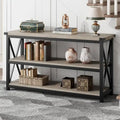 Table console étroite à 3 niveaux de 120 cm avec cadre métallique