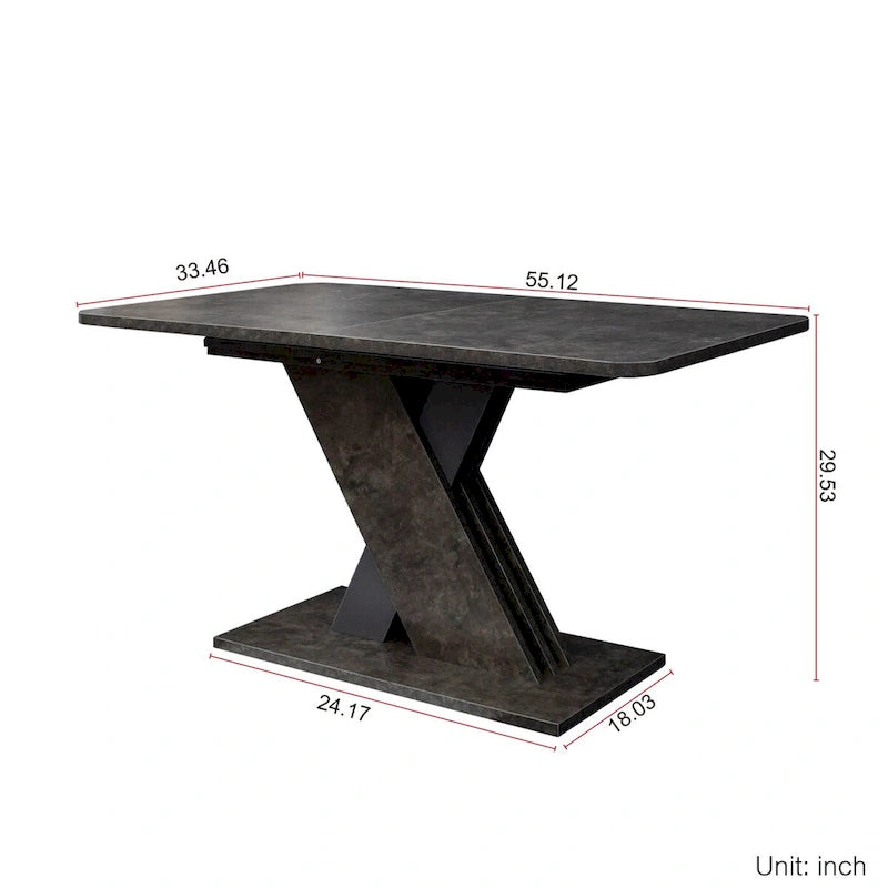 Console extensible de salle à manger avec piètement en X