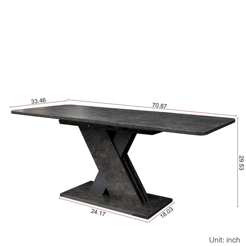 Console extensible de salle à manger avec piètement en X