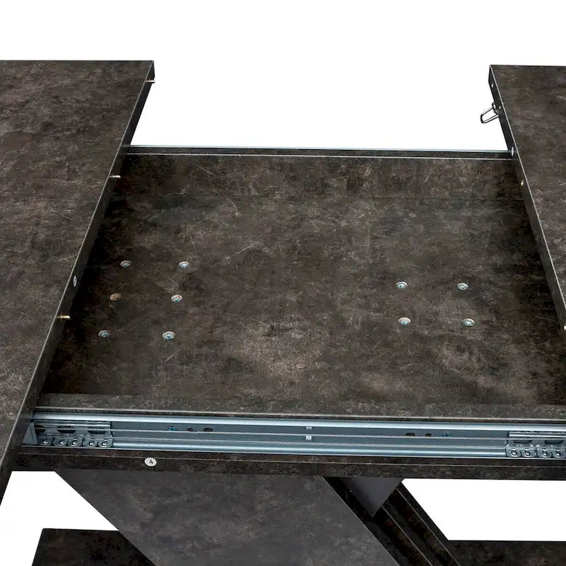 Console extensible de salle à manger avec piètement en X