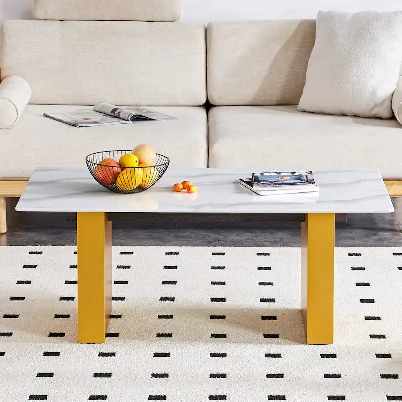 Table basse moderne minimaliste en verre trempé
