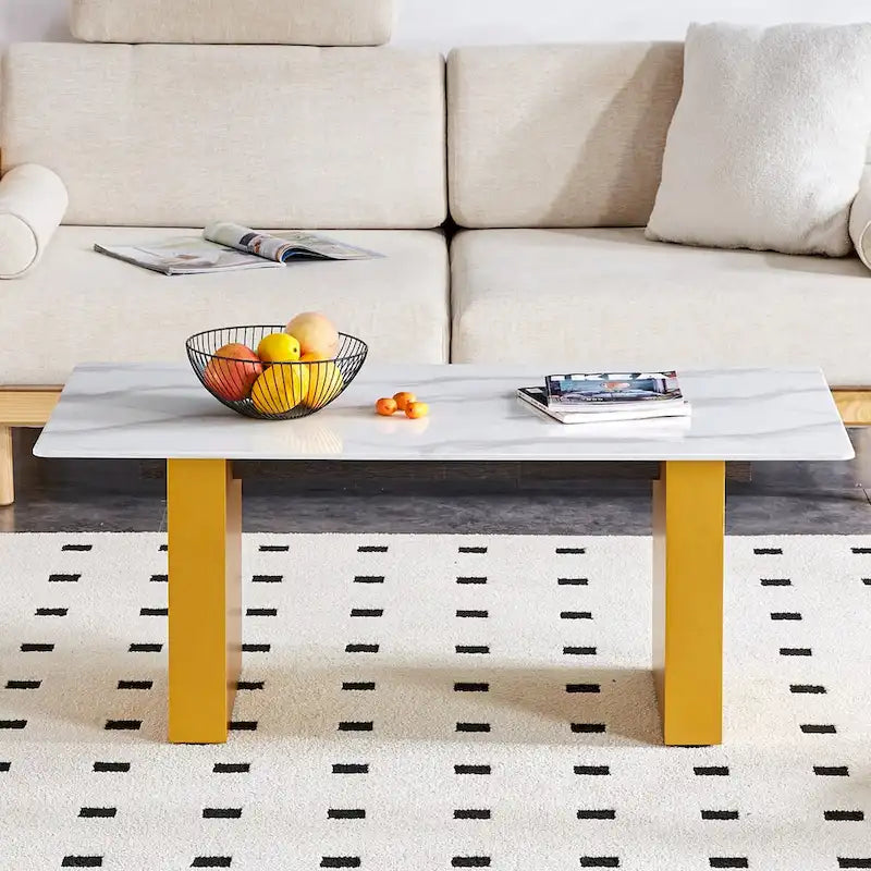 Table basse moderne minimaliste en verre trempé