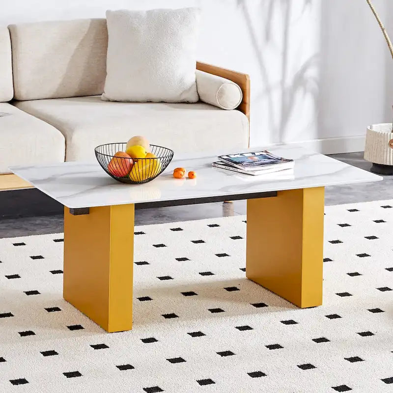 Table basse moderne minimaliste en verre trempé