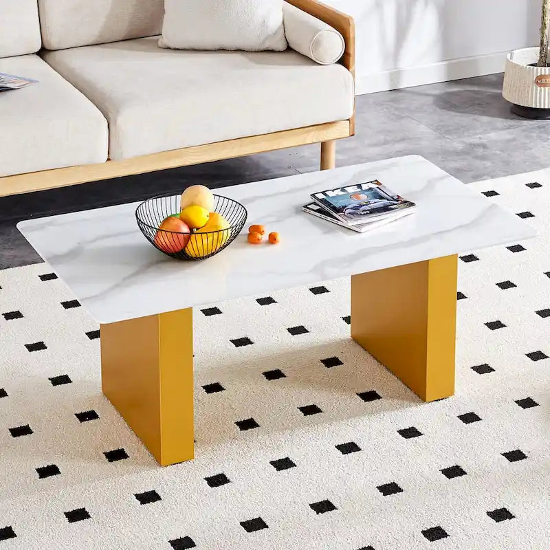 Table basse moderne minimaliste en verre trempé