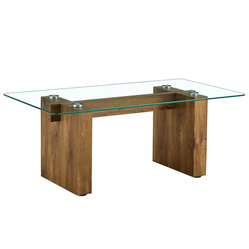 Table basse moderne minimaliste en verre trempé