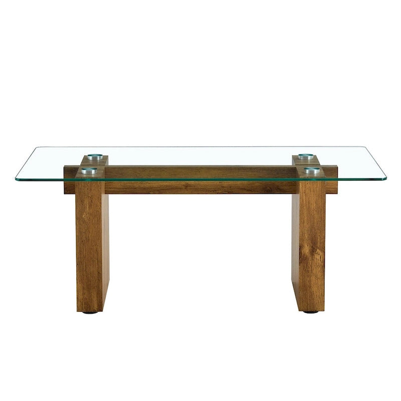Table basse moderne minimaliste en verre trempé