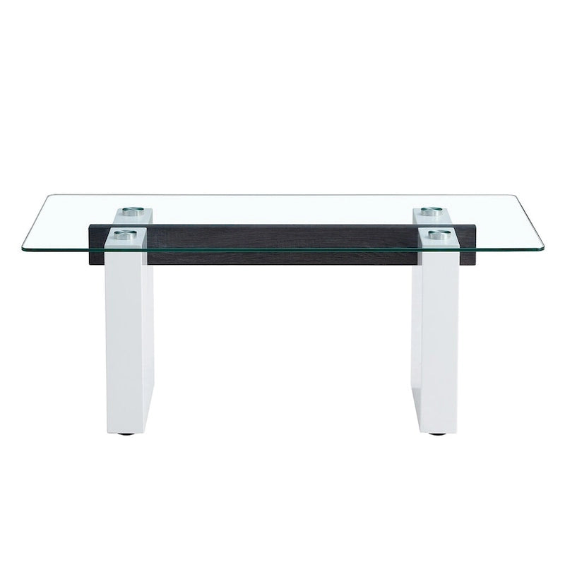 Table basse moderne minimaliste en verre trempé