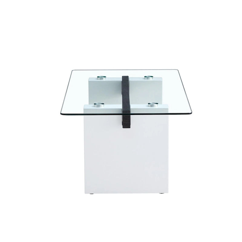 Table basse moderne minimaliste en verre trempé