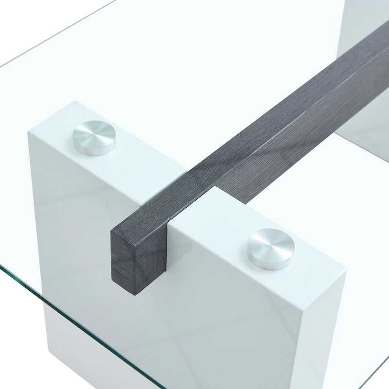 Table basse moderne minimaliste en verre trempé