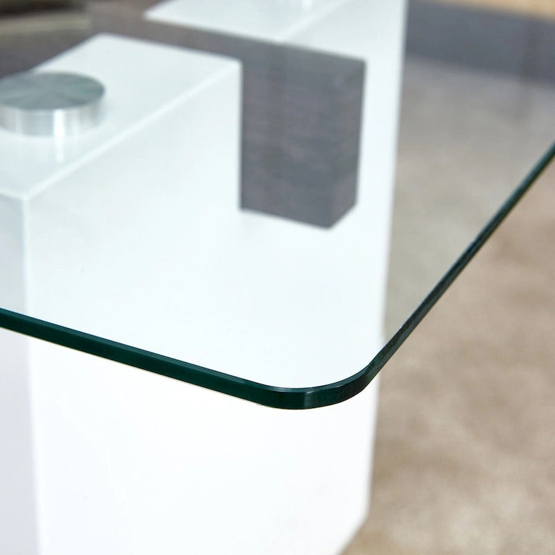 Table basse moderne minimaliste en verre trempé