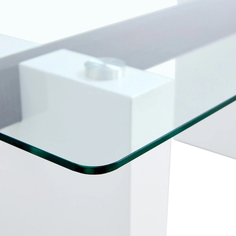 Table basse moderne minimaliste en verre trempé