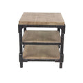 Table d'appoint/de chevet/de bout 2 étagères en bois – Marron