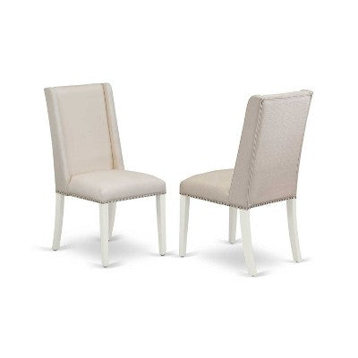 HomeStock 3-Piece Linen White Finish Rectangular Solid Wood Top with Butterfly Leaf Dining Table Set