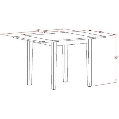 HomeStock Belmont 3Pc Dining Table Set Contains a Small Dining Table and 2 Modern Dining Chairs with Linen Fabic Seat, Mahogany Finish