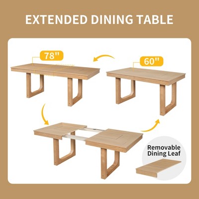 GDFStudio Gomez 5-Piece Extendable Dining Table Set with 18 Move Leaf