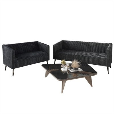 ChaletPosh Velvet Set Of 2 Sofa Set