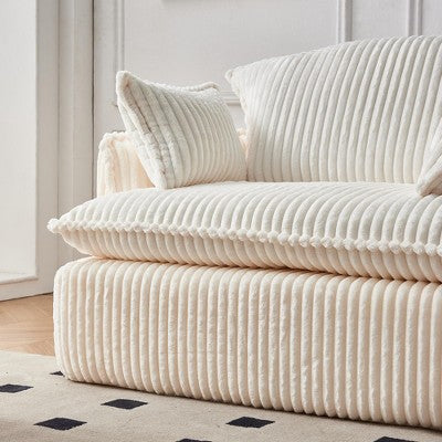 GDFStudio Arden Modern Convertible Corduroy Upholstered Chair with Ottoman