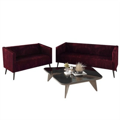 ChaletPosh Velvet Set Of 2 Sofa Set