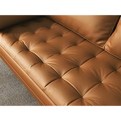 Luige 2 Piece Mid-Century Modern Square Arm Faux Leather Sofa and Loveseat Set - Tree City