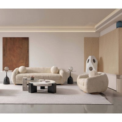 Manhattan Comfort 2pc Tribeca Chenille Upholstered 85.8 Sofa and Accent Chair Set