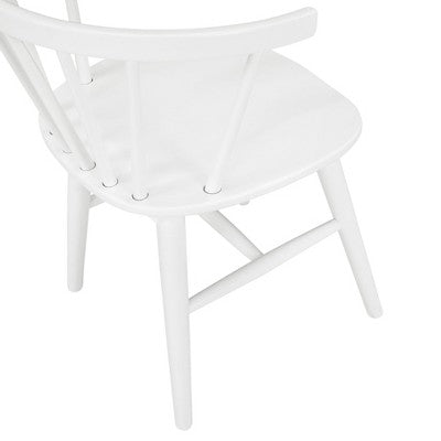 Alwynn White and Natural Wood 7-piece Dining Set, Dining Table with 6 Windsor Chairs