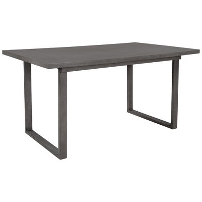 6-Piece Rustic Wood Dining Table Set with Chairs and Bench,Gray-ModernLuxe