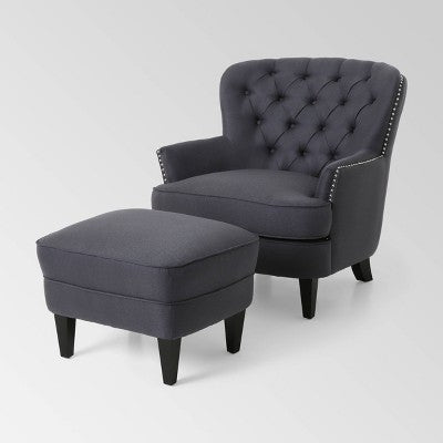 Correia Contemporary Chair and Ottoman Set - Christopher Knight Home