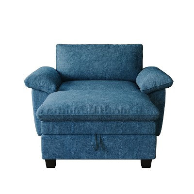 GDFStudio Kennan Modern 51 Chenille Upholstered Oversize Chair and Storage Ottoman Set