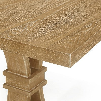 Christopher Knight Home Hudson 7 Pieces Upholstered Wood Extended Dining Set with Pedestal Base