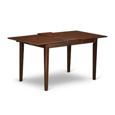 Contemporary 5 Piece Dining Set - Kitchen Table w/ Leaf & 2 Faux Leather Chairs, 2 Benches - 32x60 Inch