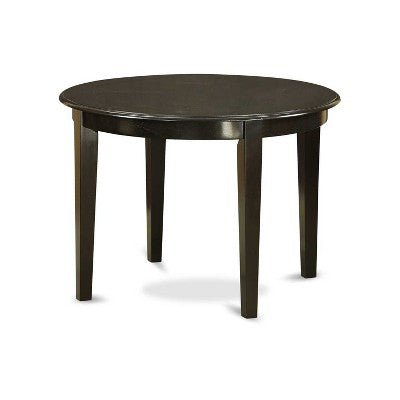 5-Piece Round Cappuccino Finish Solid Wood Top Dining Table with 4-Chairs with